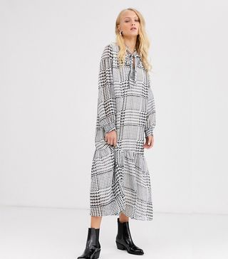 Only + Check Smock Maxi Dress