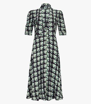 Finery + Claredon Houndstooth Check Tie Neck Dress