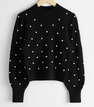 & Other Stories + Pearl Dot Puff Sleeve Sweater