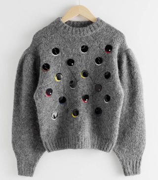 & Other Stories + Embroidered Alpaca Blend Dot Sweater