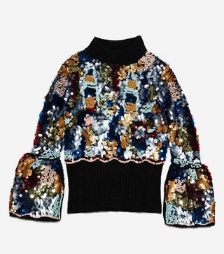 Zara + Sequinned Sweater