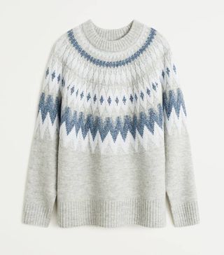 Mango + Metallic Thread Jacquard Sweater