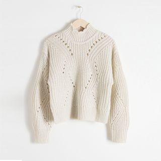 & Other Stories + Mock-Neck Cable-Knit Sweater