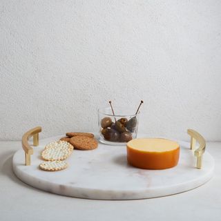 West Elm + Marble + Brass Round Cheese Board