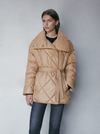 Zara + Double-Breasted Puffer Jacket