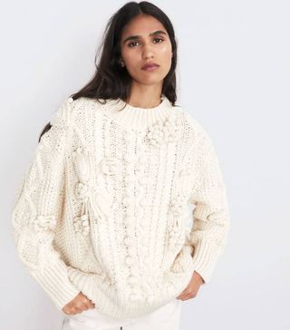 Zara + Sweater With Crochet Trims