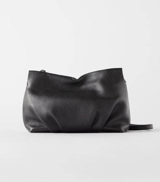 Zara + Ruched Leather Crossbody Bag