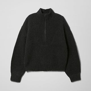 Weekday + Black Selina Zip Sweater