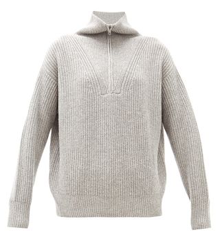 Nili Lotan + Hester Zipped High-Neck Cashmere Sweater