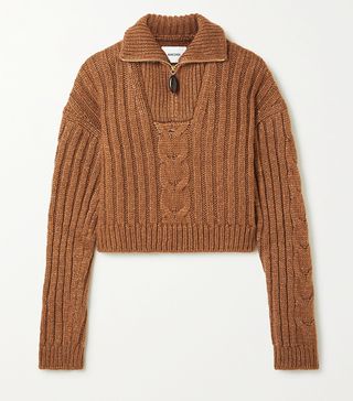 Nanushka + Eria Cropped Cable-Knit Sweater