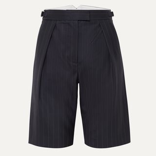 Wright + Le Chapelain Pinstriped Wool-Blend Bermuda Shorts