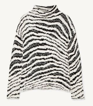 By Malene Birger + Dianella Zebra-Intarsia Cotton-Blend Turtleneck Sweater