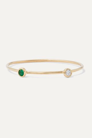 Grace Lee + Gold Diamond and Emerald ring