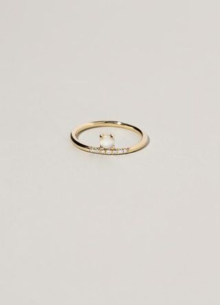 Mociun + Opal Cabochon and Pavé Set Diamond ring