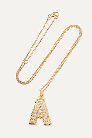 Pacharee + Alphabet Gold-Plated Pearl Necklace