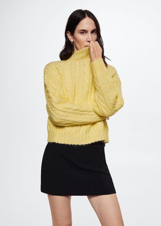 Mango + Braided Sweater With Perkins Neck