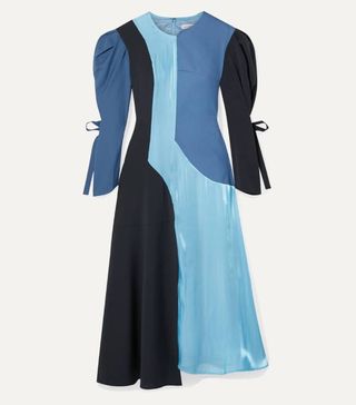 Rejina Pyo + Tanika Colour-Block Paneled Satin Midi Dress