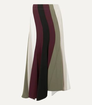 JW Anderson + Paneled Asymmetric Striped Cady Skirt