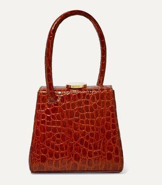 Little Liffner + Mademoiselle Croc-Effect Leather Tote