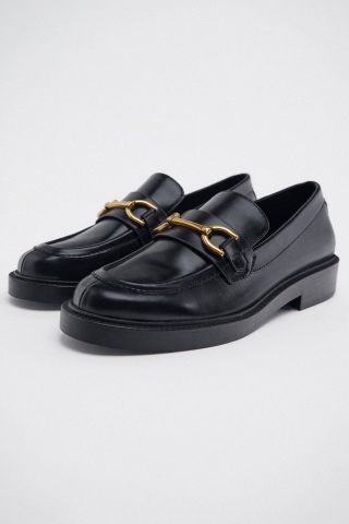 Zara + Flat Loafers With Buckles