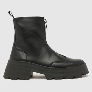 Schuh + Arnold Chunky Zip Front Boots in Black