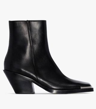 Acne Studios + Black Braxton 85 Leather Ankle Boots