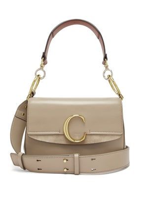 Chloé + The C leather and suede shoulder bag