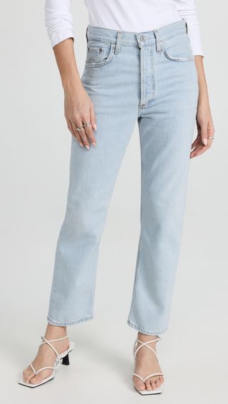 Agolde + Lana Crop Mid Rise Straight Jeans