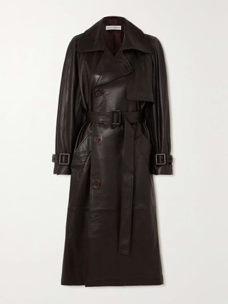 Nour Hammour + Henri Belted Leather Trench Coat