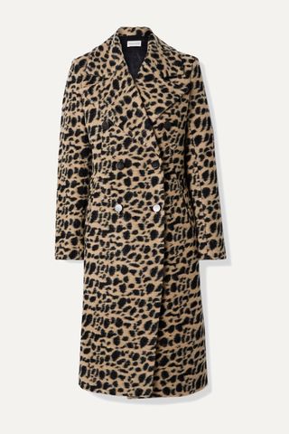 By Malene Birger + Belloa Double-Breasted Animal-Print Wool-Blend Coat