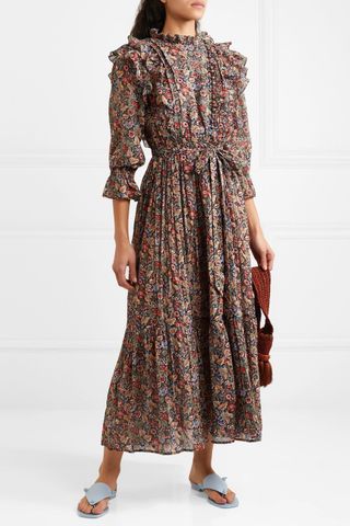 Doên + Esme Ruffled Floral-Print Cotton-Voile Maxi Dress