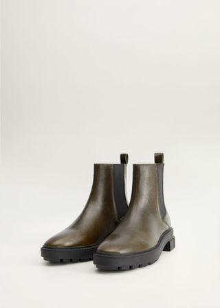 Mango + Leather Chelsea Ankle Boots