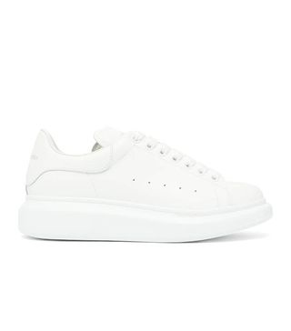 Alexander McQueen + Raised-Sole Low-Top Leather Trainers