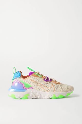 Nike + React Vision Mesh, Felt and Faux Leather Sneakers