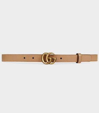Gucci + Thin Belt With Double G Buckle