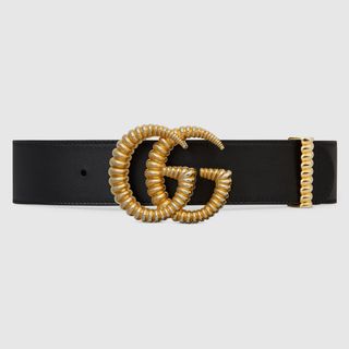 Gucci + Leather Belt with Torchon Double-G Buckle