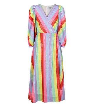 Olivia Rubin + Imogen Striped Sequin Midi Dress