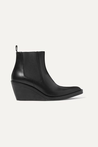 Acne Studios + Bleeker Leather Wedge Ankle Boots