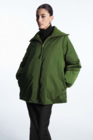 COS + Ribbed-Collar Puffer Jacket