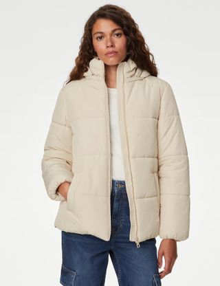 M&S Collection + Recycled Thermowarmth Hooded Puffer Jacket