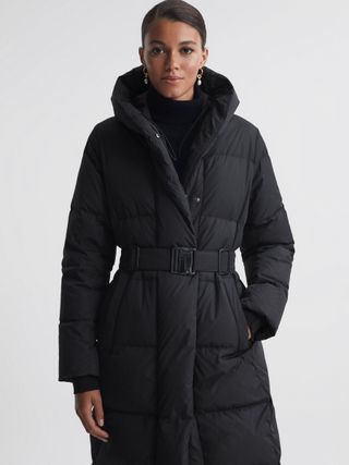 Reiss + Larissa Long Belted Puffer Coat