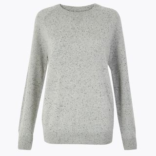 Marks & Spencer + Pure Cashmere Relaxed Textured Sweatshirt