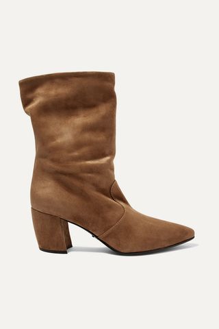 Prada + 65 Suede Ankle Boots