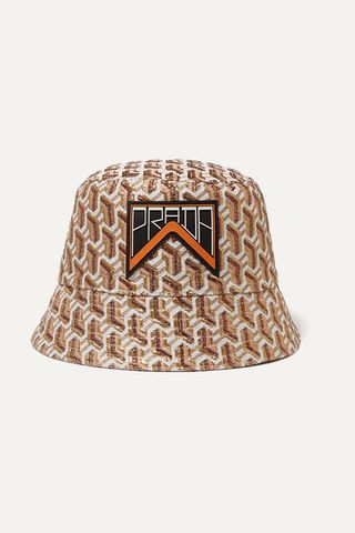 Prada + Appliquéd Metallic Jacquard Bucket Hat