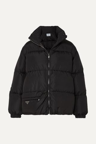 Prada + Hooded Quilted Nylon Down Coat