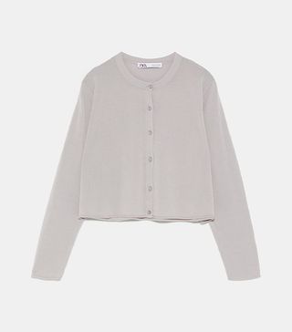 Zara + Textured Cardigan with Buttons
