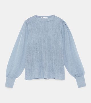 Zara + Shimmery Knit Blouse