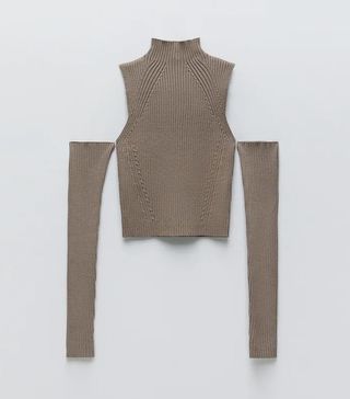 Zara + Knit Top With Sleeve Detail