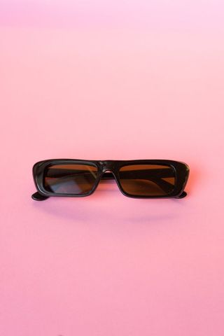 Vintage + Black Square Frame Sunglasses