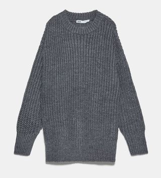Zara + Oversized Purl Knit Sweater
